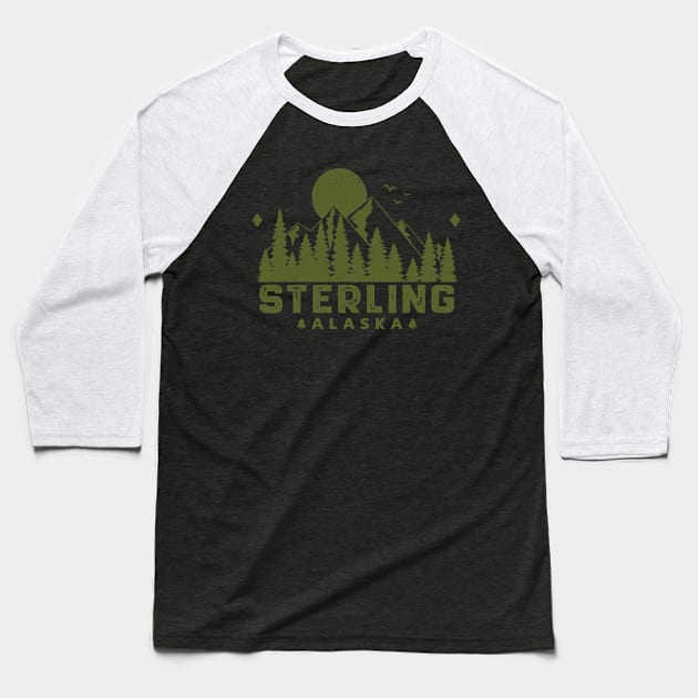 Sterling Alaska Mountain Souvenir Baseball T-Shirt by HomeSpirit